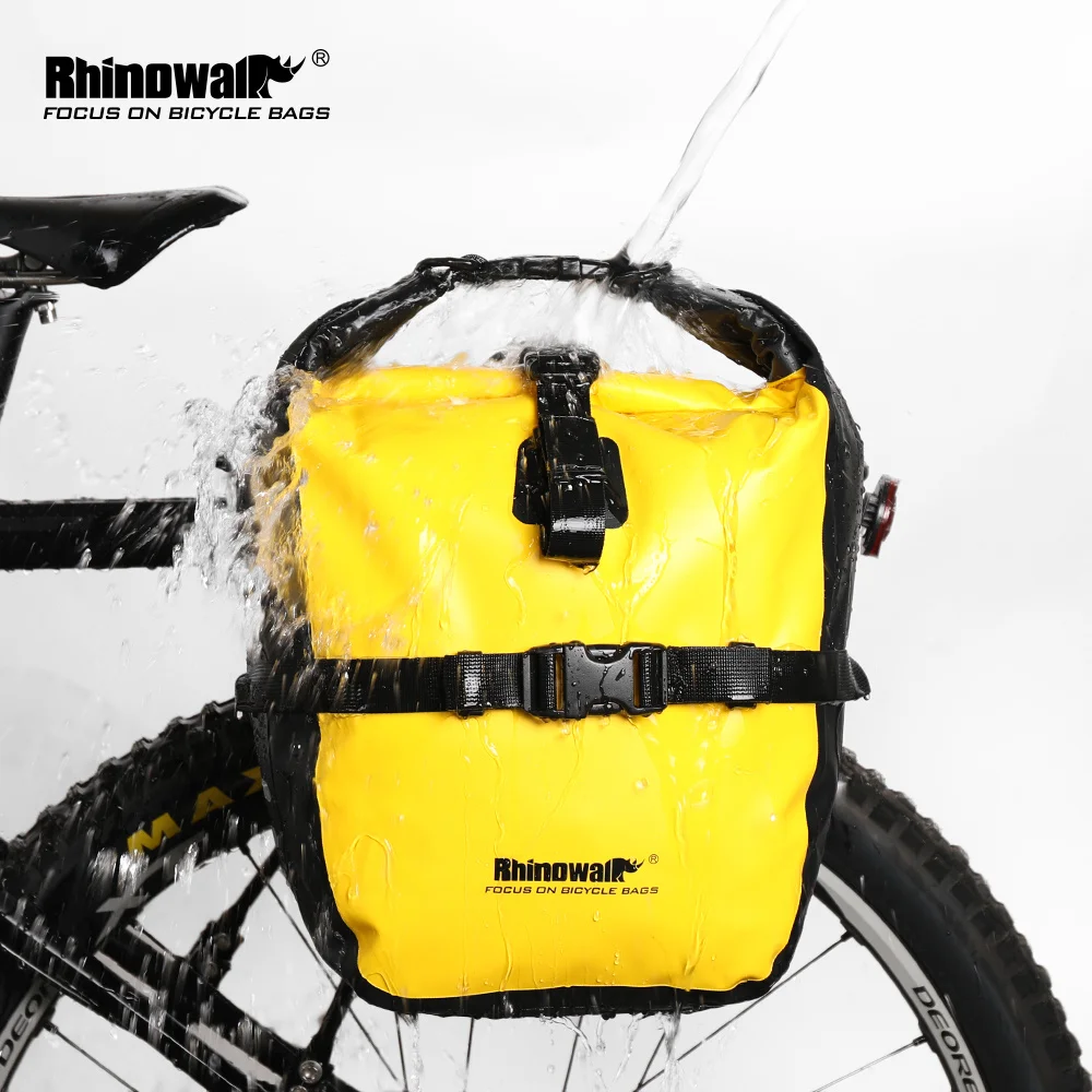 Rhinowalk 20L Bicycle Pannier Bag Waterproof Portable Bike Rear Rack Tail Seat Trunk Pack Cycling MTB Bag Bike Accessories