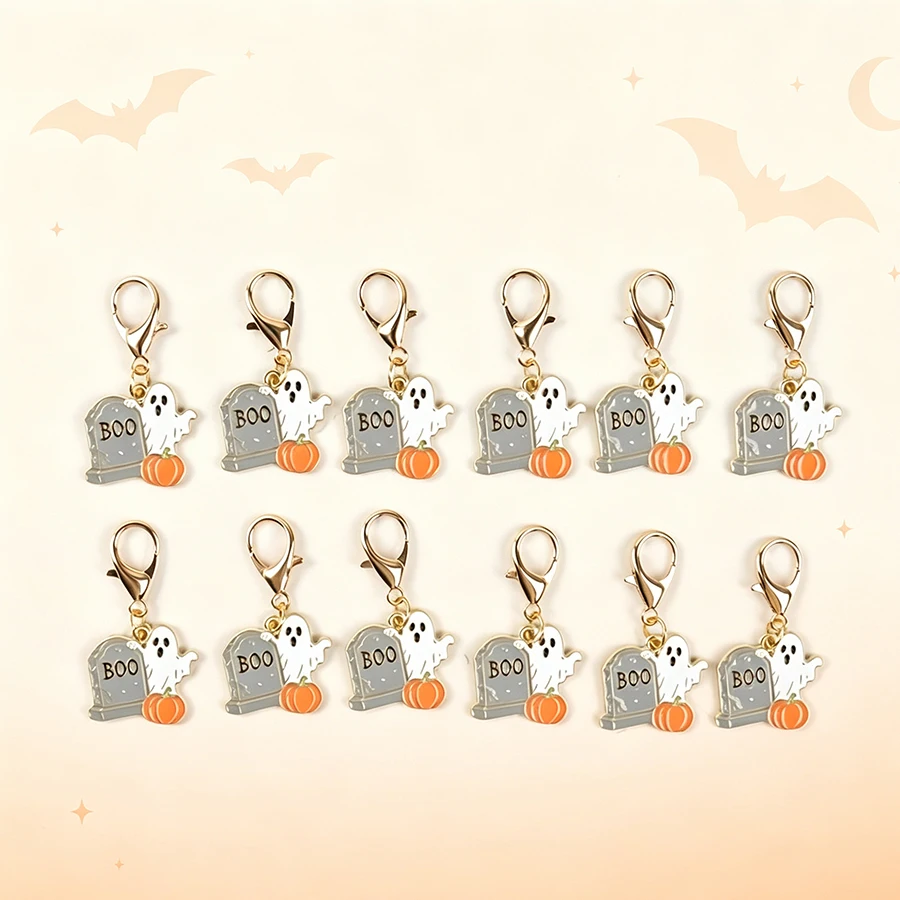 12 Halloween Boo Keychains, Party Keyring Gift Packs, Holiday Party Gifts, Suitable for Giving to Family, Friends, Teachers, Neighbors, and Colleagues, Halloween Novelty Pendants. Decorative Backpack Pendant.