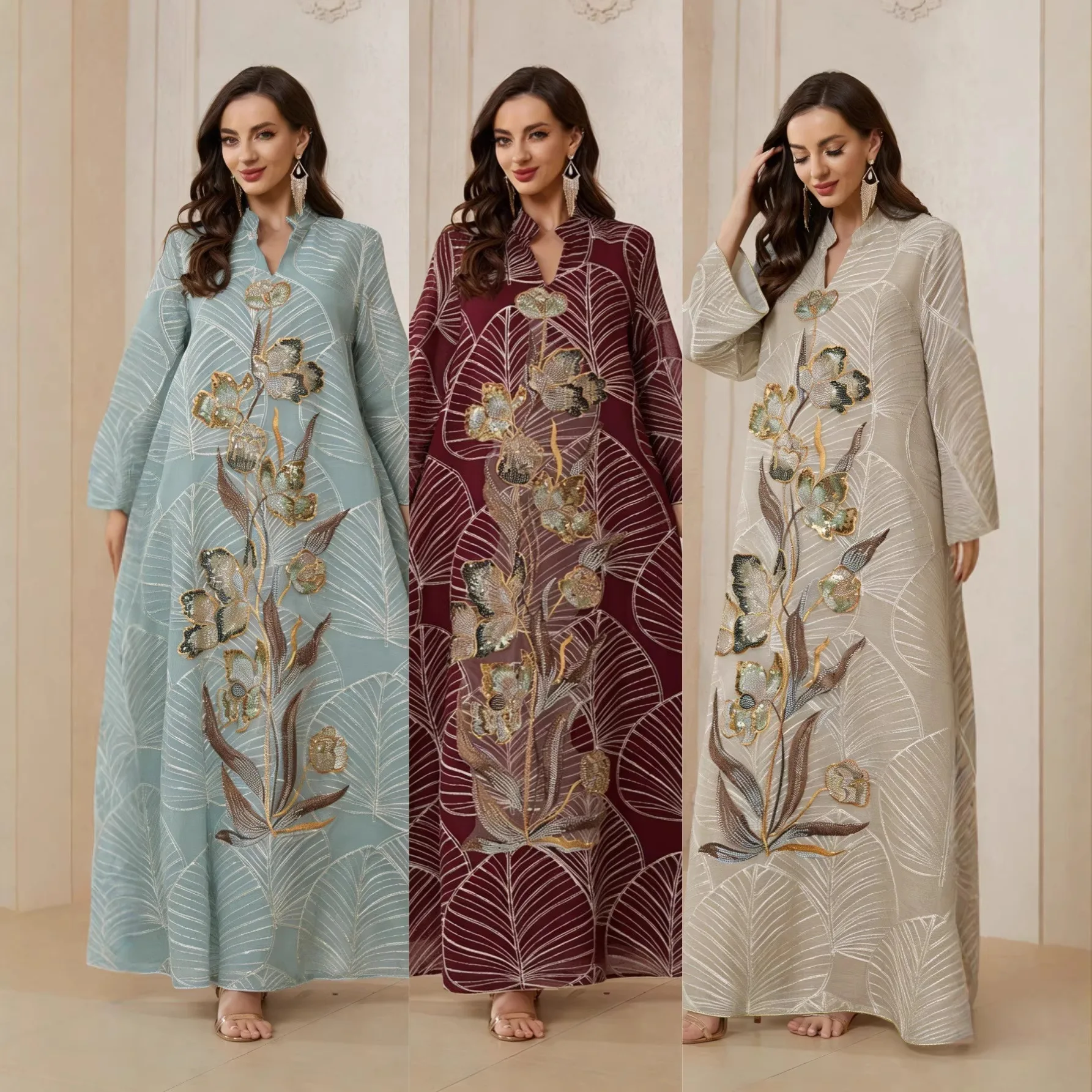 Dubai Mesh Embroidery Women Dress Abaya Islam Party Dresses Muslim Jalabiya Ramadan Vestidos Largos Arab Long Robe Morocco 2026
