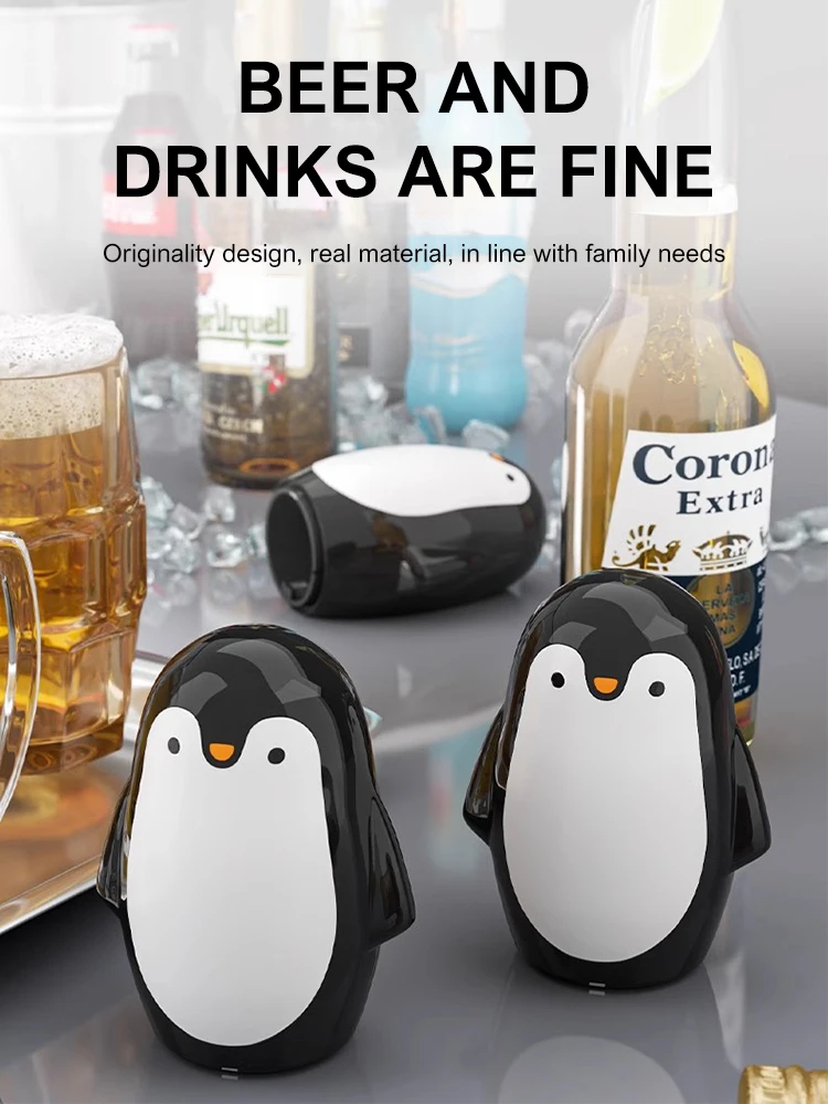 

Открывалка для бутылок с пингвином, идеальная крышка для пива/соды, магнитная автоматическая мини-открывалка для бутылок для бара, кухни, счетчика, кемпинга