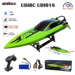 UDIR/C UDI018 RC Boat 40Km/H High Speed 2.4GHz Radio Control Boat Waterproof Brushless Pvc Boat RC Speedboat Toys Gift for Kids