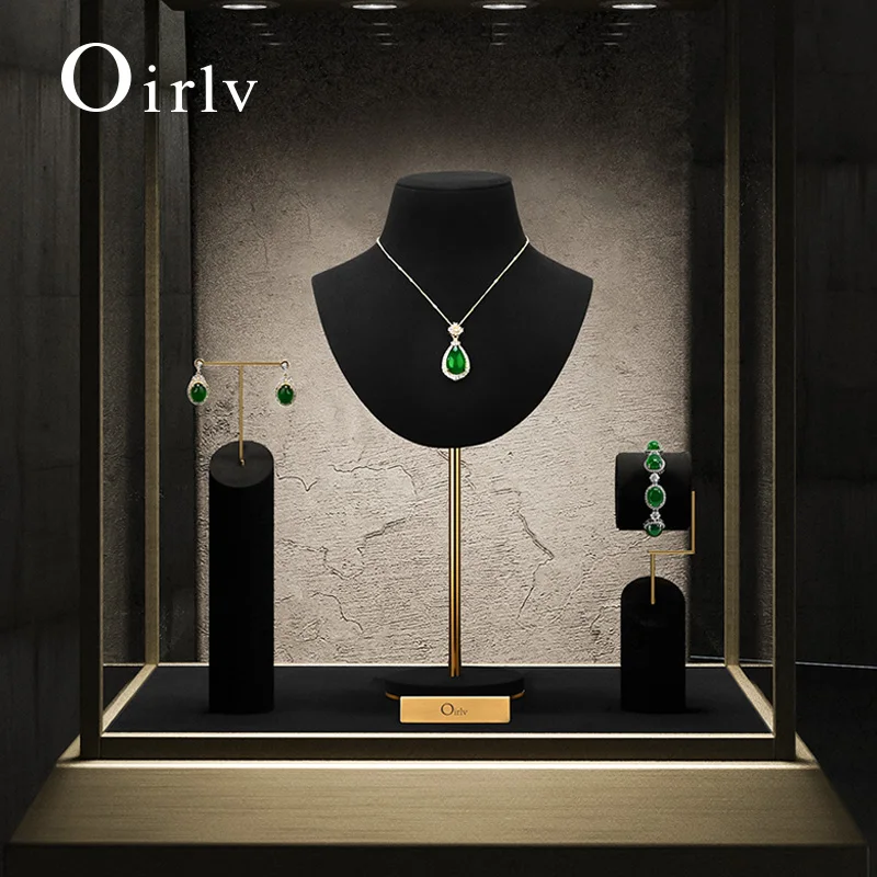 

oirlv High-end jewelry necklace pendant display stand, display prop, metal base bracket, high-quality jewelry merchant organizer