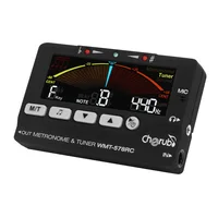 Generador de tonos metrónomo sintonizador 3 en 1 con micrófono con clip, sintonizador metrónomo digital recargable para guitarra, bajo, violín