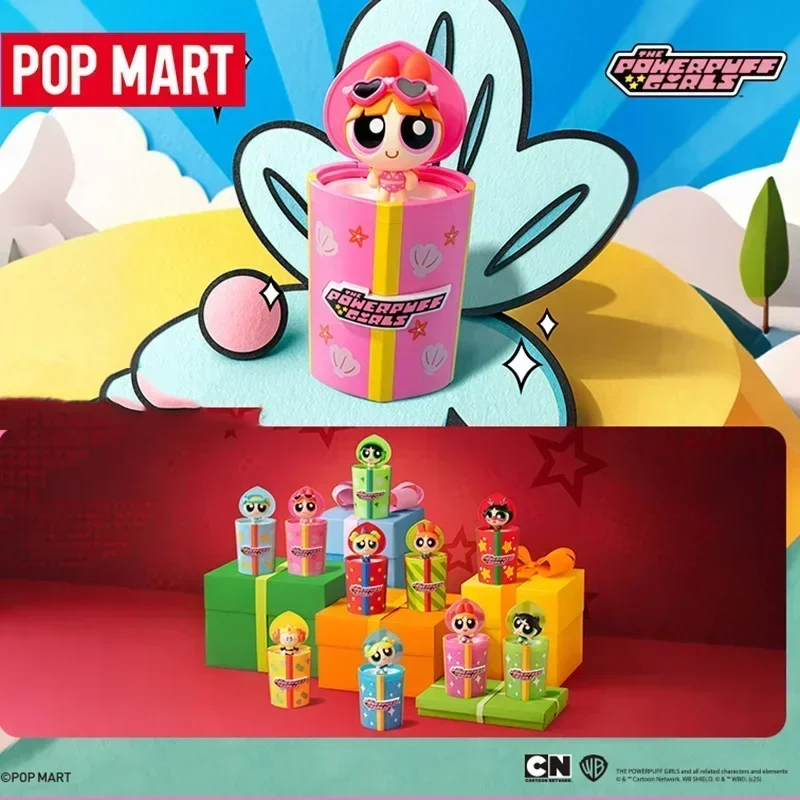 

POP MART Powerpuff Girls Party Surprise Series Blind Box Cute Anime Collectible Figure Mystery Desktop Ornament Toy