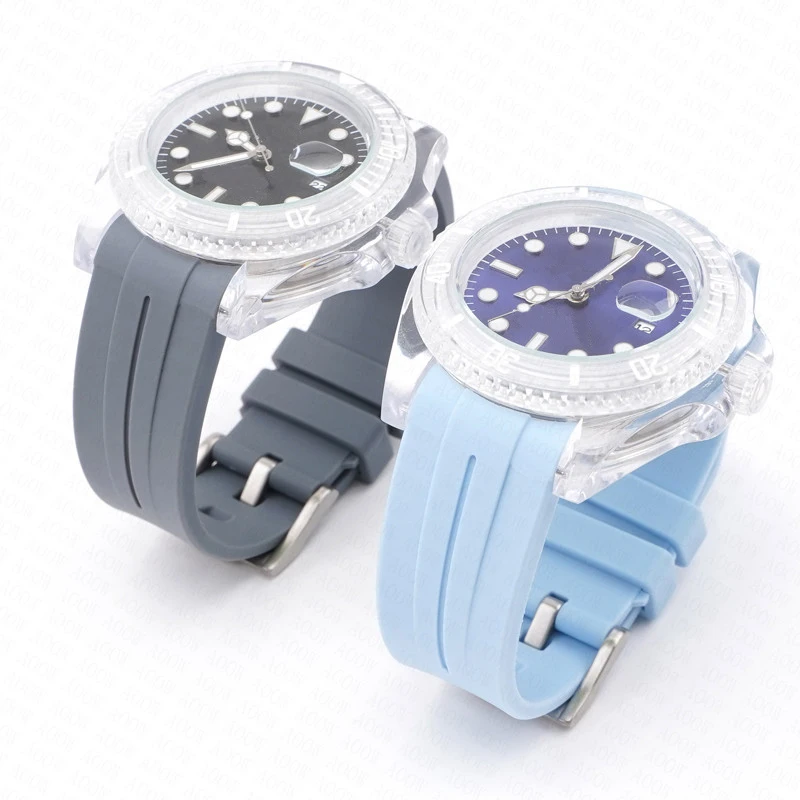 20mm Curved End Rubber Strap for Omega x Swatch MoonSwatch Men Women TPU Sport Waterproof Diving Bracelet Band Watch Accessories