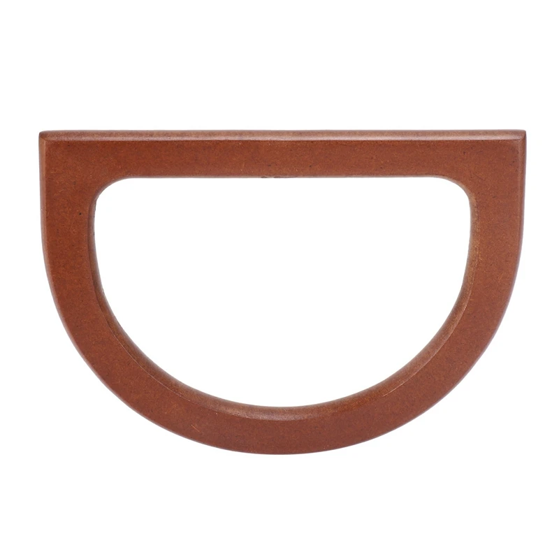 NEW-8PCS D-Shaped Wooden Purse Handles, Wood Replacement Handles For DIY Bag Purse Handbags Totes Clutch Making (Brown)