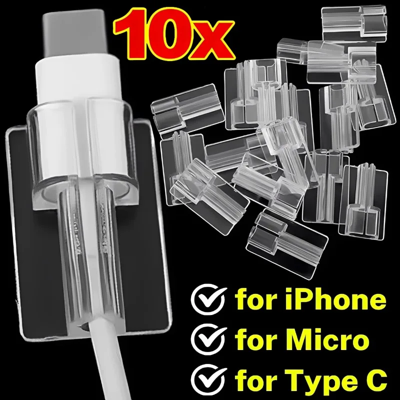 1-10Pcs Transparent Cable Protector Cover for Apple iPhone Type C Micro USB Data Cord Universal Charger Wire Clear Case Clip