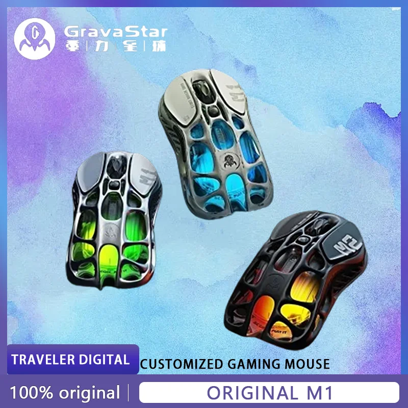 

Original M1 Wireless Mouse Break Cocoon Paw3395 Tri Mode Ergonomics Magnesium Alloy Mouse E-Sports Pc Gaming Accessories Gifts