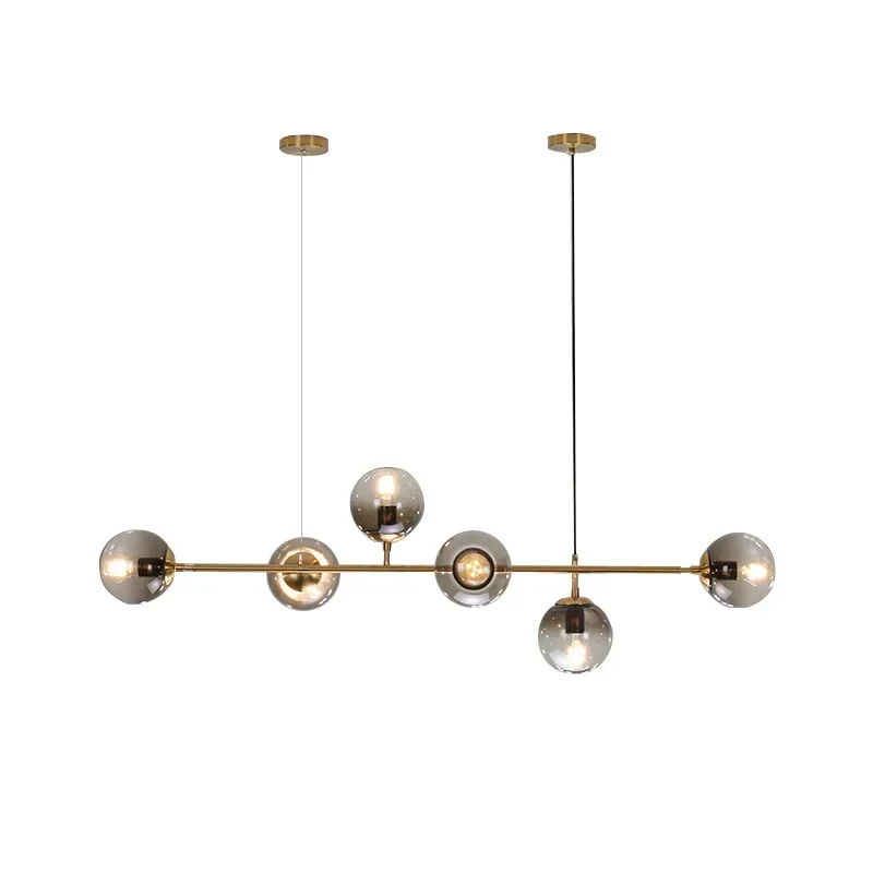 

Scandinavia Glass Chandelier Kitchen Island Pendant Lamp Horizonal Suspention Luminaire Hanging Light