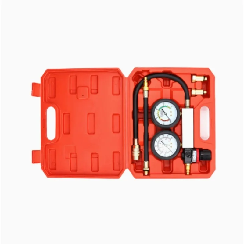 For Cylinder Leak Tester Compression Leakage Detector TU-21 Double Gauge Petrol Engine Leakdown Detection Compression Test Tool