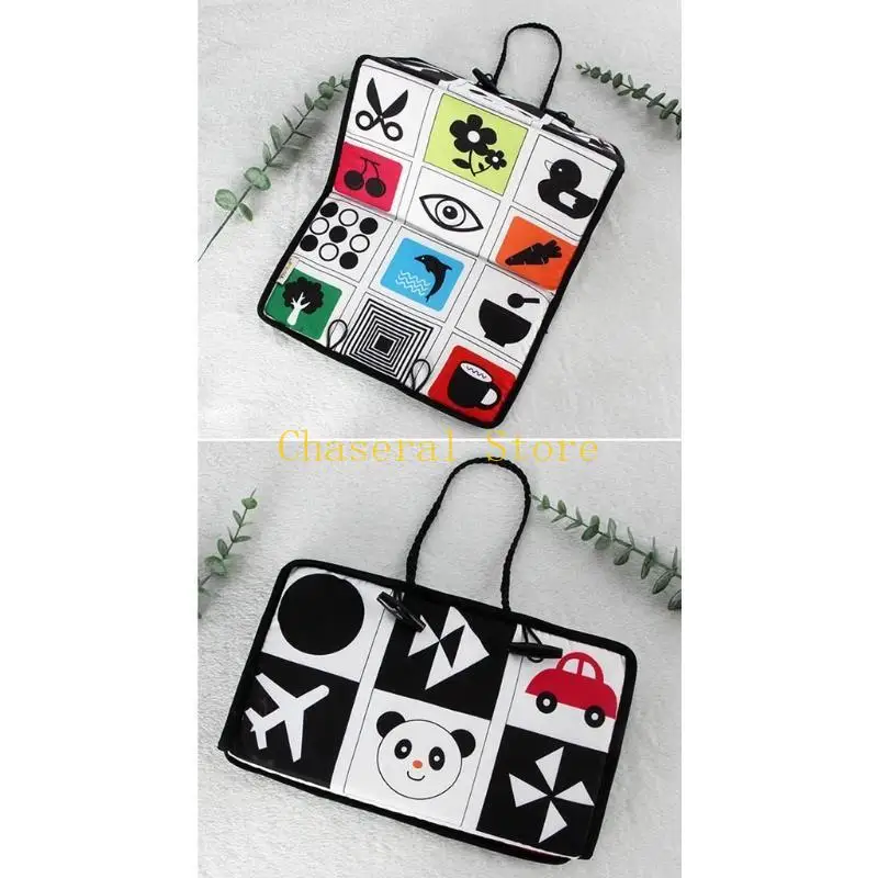 E7CE Infant Baby Car for Seat Back Hanging Folding Mirror Travel Cartoon Learning Toy
