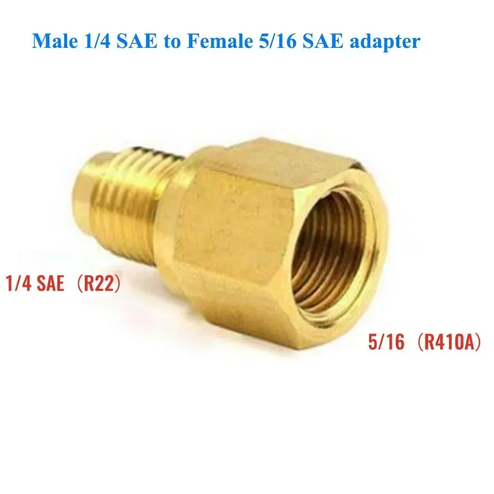 Adaptor R410a Adapter 1/4 SAE To 5/16 SAE 1/4-5/16 SAE Adapter Air Conditioner Conditioner Adapter Quick Connect