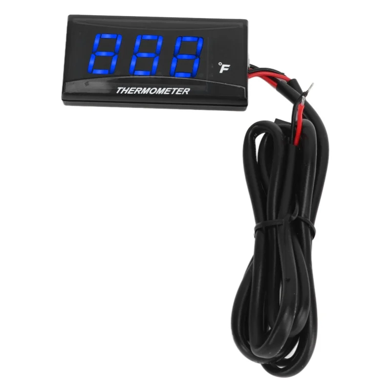 Motorcycle Water Temperature Gauge Ultra Thin LCD Display ABS Housing Water Temp Meter For Modification DC12V Blue/Green