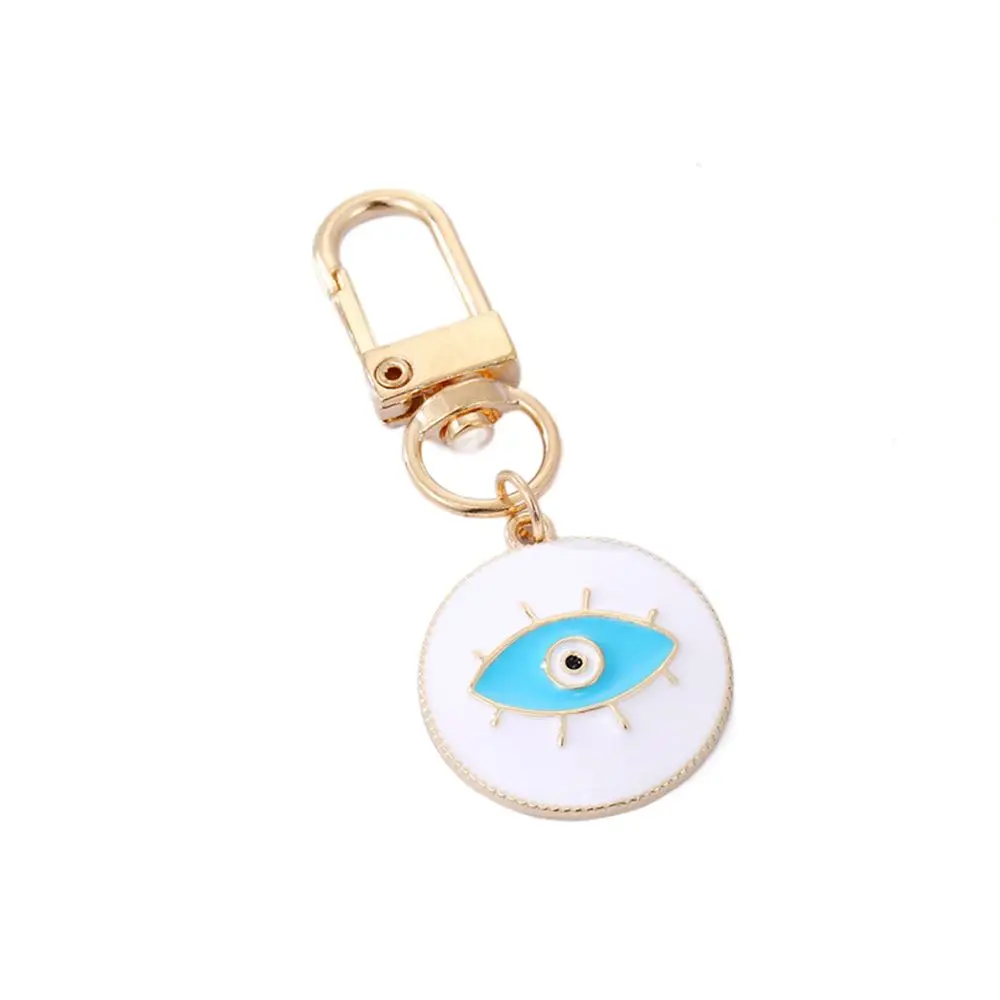 

Fashion Lucky Turkish Evil Eye Keychain Retro Round Enamel Pendant Blue Eye Keyring Colorful Metal Lucky Eye Pendant Bag Charm