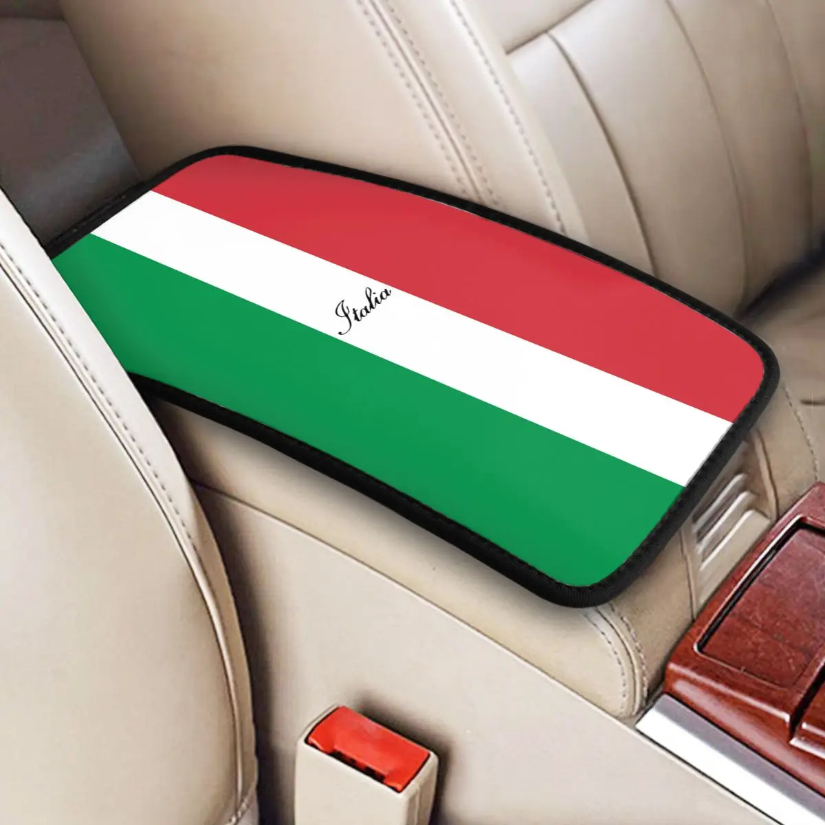 Italian Flag Of Italy Italia Center Handle Box Pad Cushion for Cars Auto Interior Waterproof Armrest Cover Mat