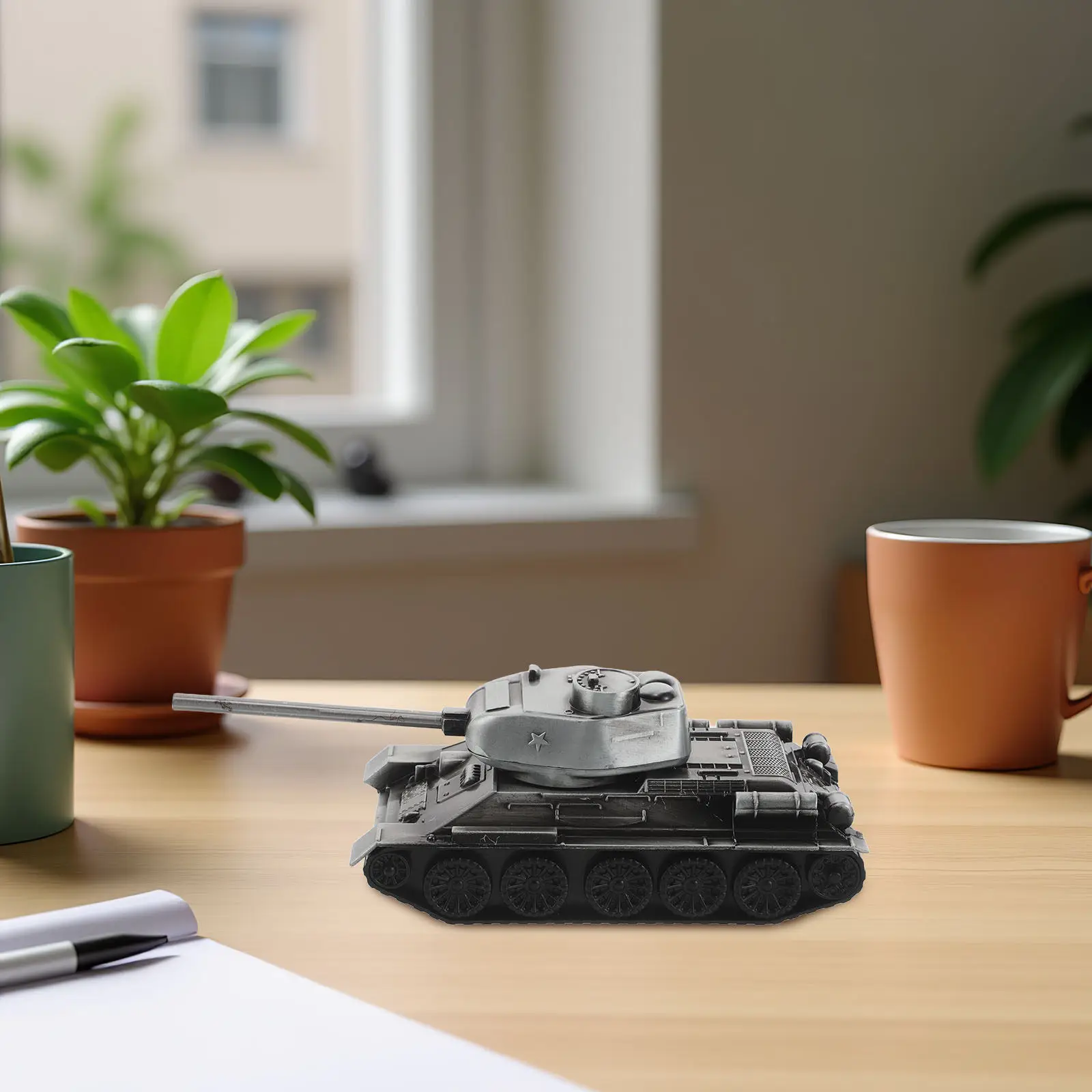

Diecast 7 Inch Detailed Panzer Tank Military Vehicle Desktop Ornament Office Shelf Decoration Alloy Metal