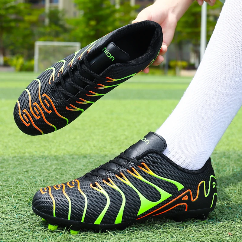 2024 Men's Soccer Shoes Large Size Ultralight Football Boots Boys Sneakers Non-Slip AG/TF Soccer Cleats Ankle Boots Unisex