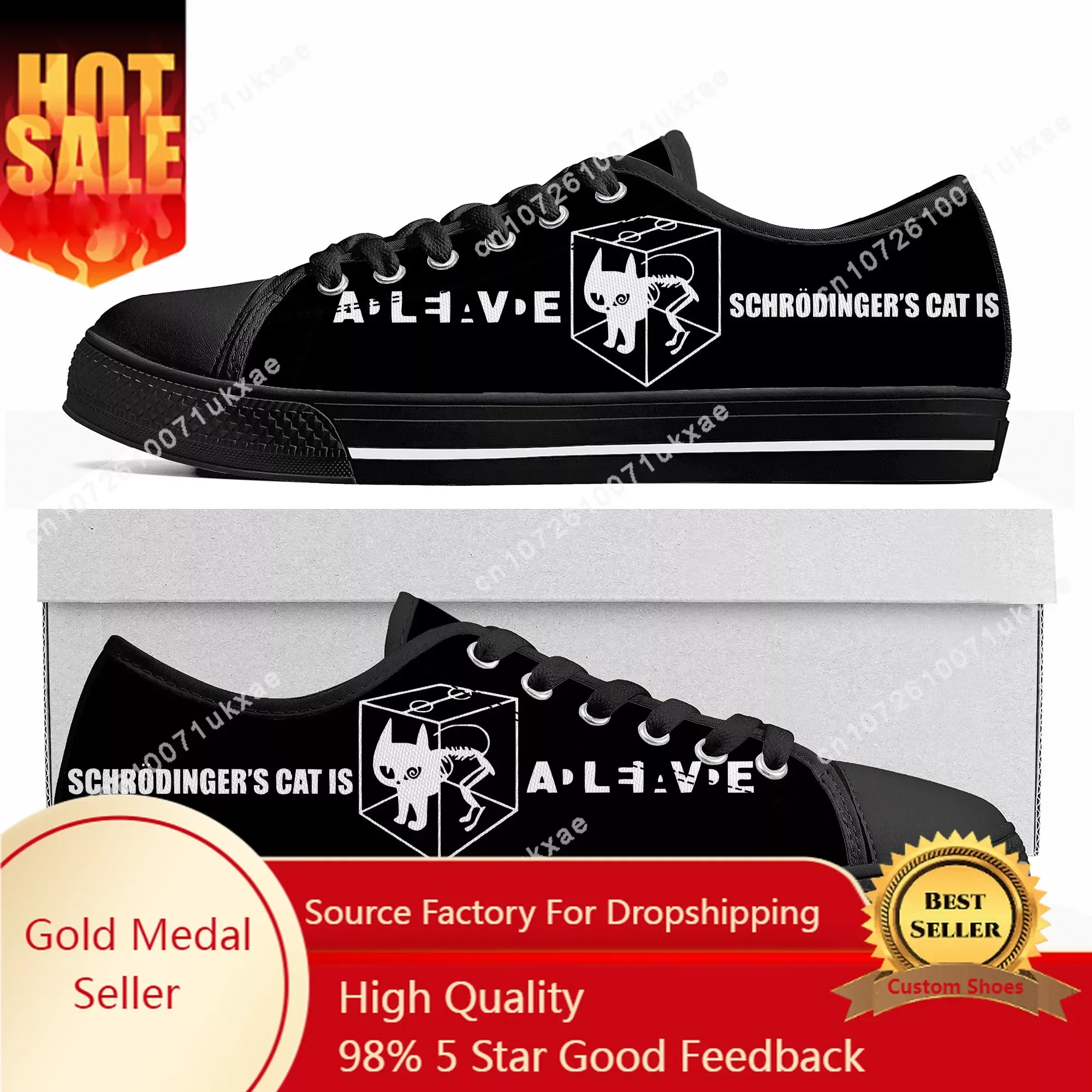 

The Big TBBT Schrodinger's Cat Low Top Sneakers Mens Womens Teenager Canvas Sneaker Casual Custom Made Shoes Customize Shoe