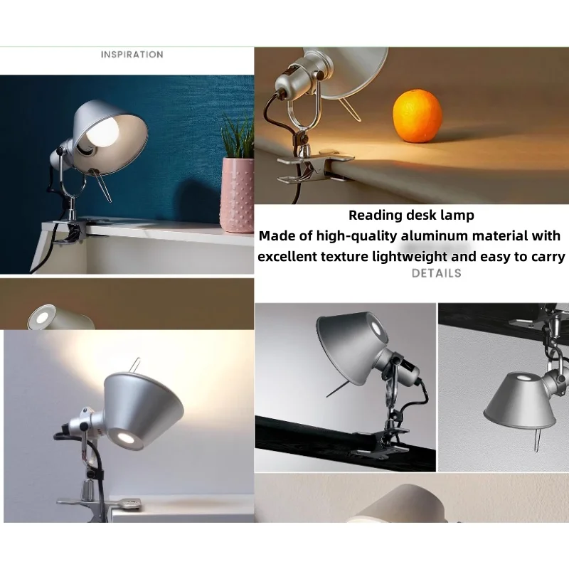 

Clip Wall Lamp Bauhaus Designer Restaurant Study Bedroom Bedhead Bookshelf Clip Reading Desk Lamp