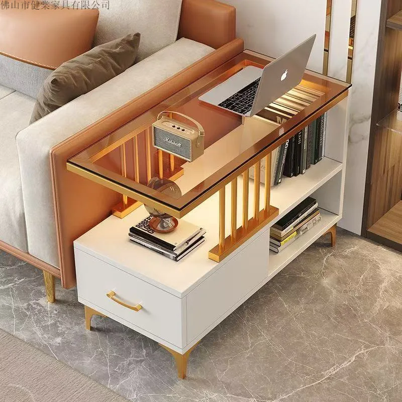 AOLIVIYA Tea Coffee Table Nightstand Storage Rack Sofa Corner Side End Stand Narrow Seam Modern Light Luxury Home