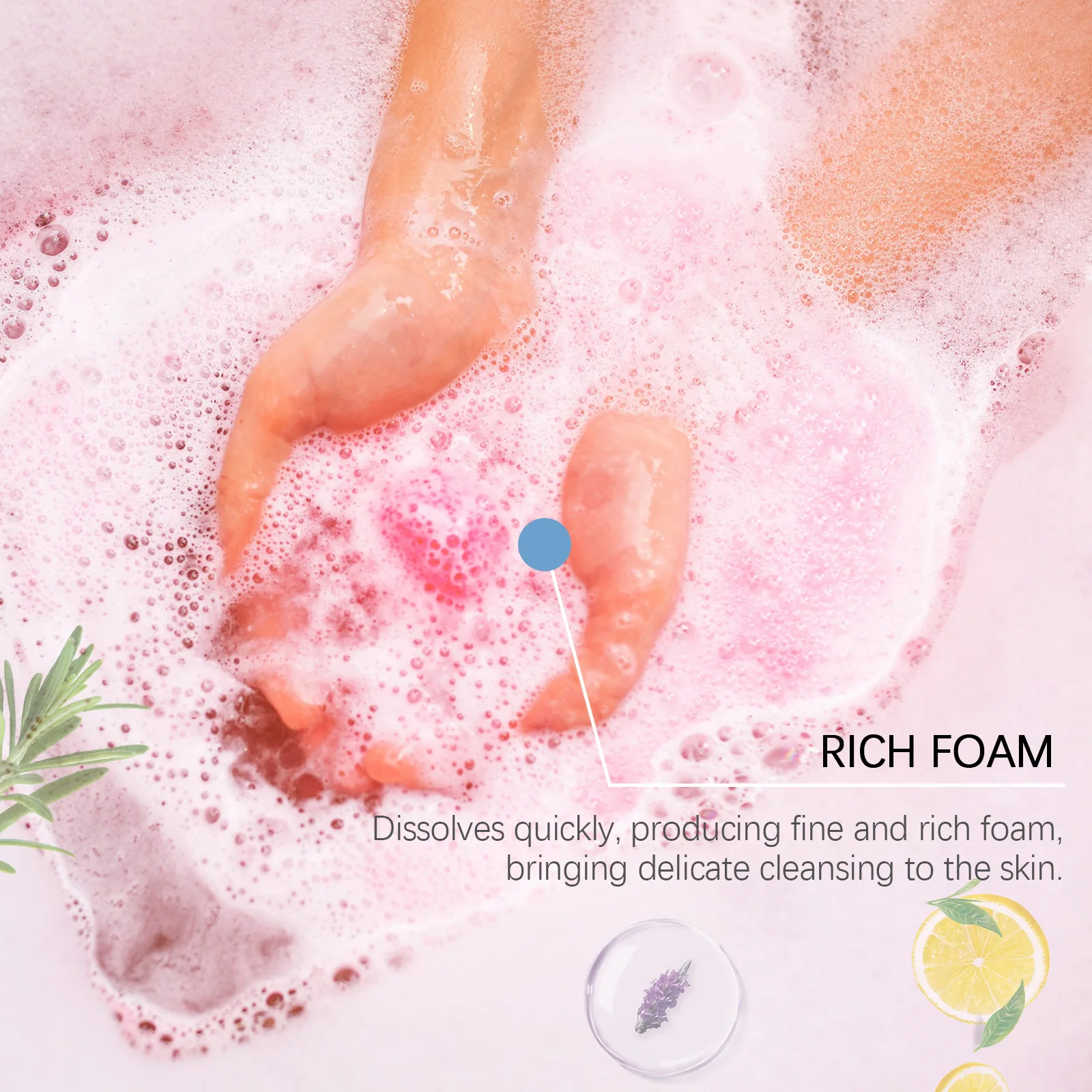 WIIEEY Bubble Shower Balls Fragrance Nourishing Floral Long Lasting Scent Botanical Cleansing Colourful Skin Shower Balls