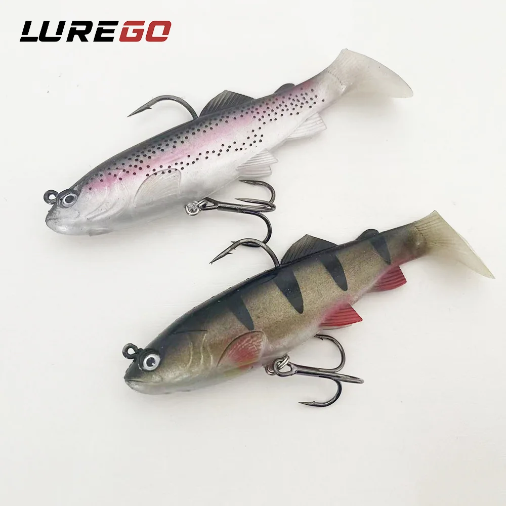 1 Stück T-Tail Swimbait-Köder – 4,72 Zoll/36 g robuster Salzwasser-/Süßwasser-Angellöffel mit 3D-Augen, T-Tail-Aktion