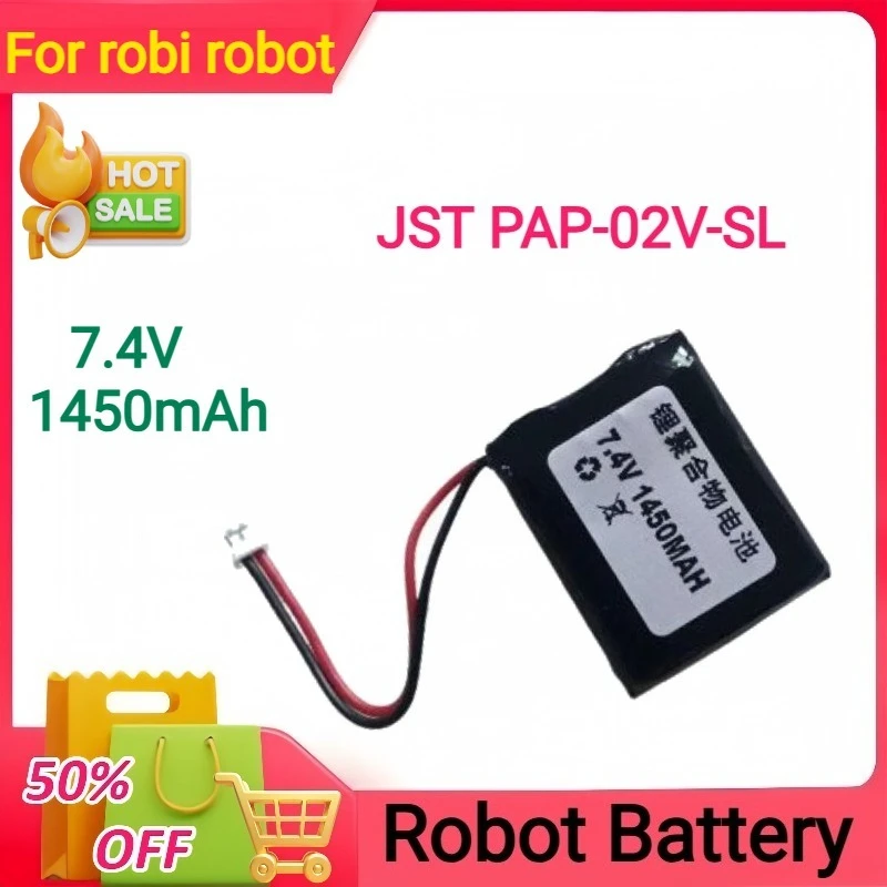New 7.4V  950/1300/1450/2200mAh Robot Battery for Robi Robot JST PAP-02V-SL Plug