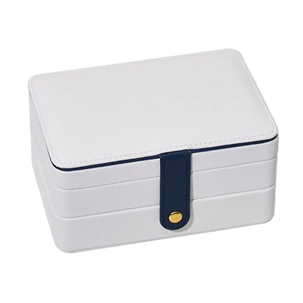 2 Layer Jewelry Storage Box Multifunctional Case for Jewellery Care Bracelets Rings , White