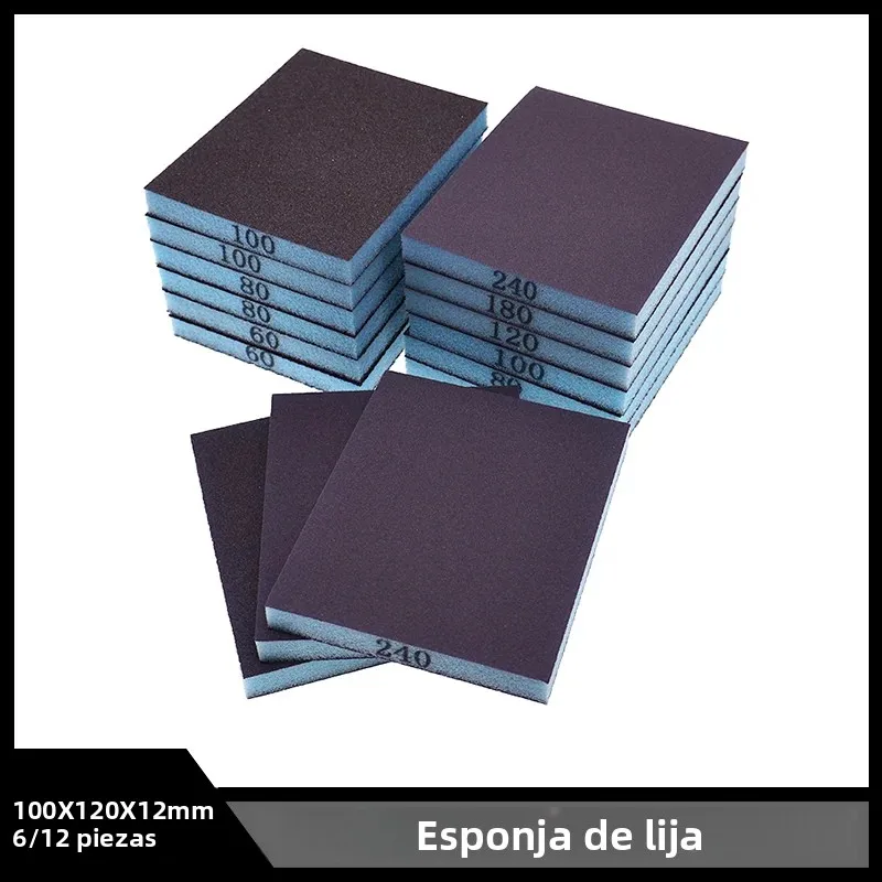 100X120X12mm Sanding Sponge Sandpaper 5/10 Pcs Medium Sanding Block Washable and Reusable Wet Dry for Wood Metal Furniture Paint