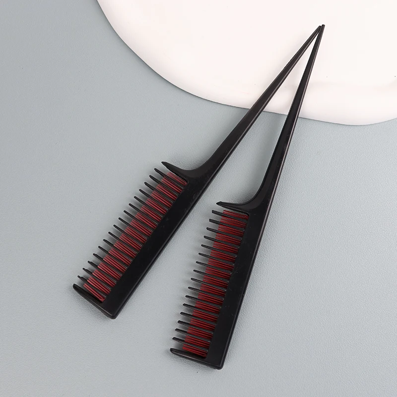 2pcs plastic thickened pointed tail heat-resistant and anti-static three-layer hair styling comb hair salon styling comb