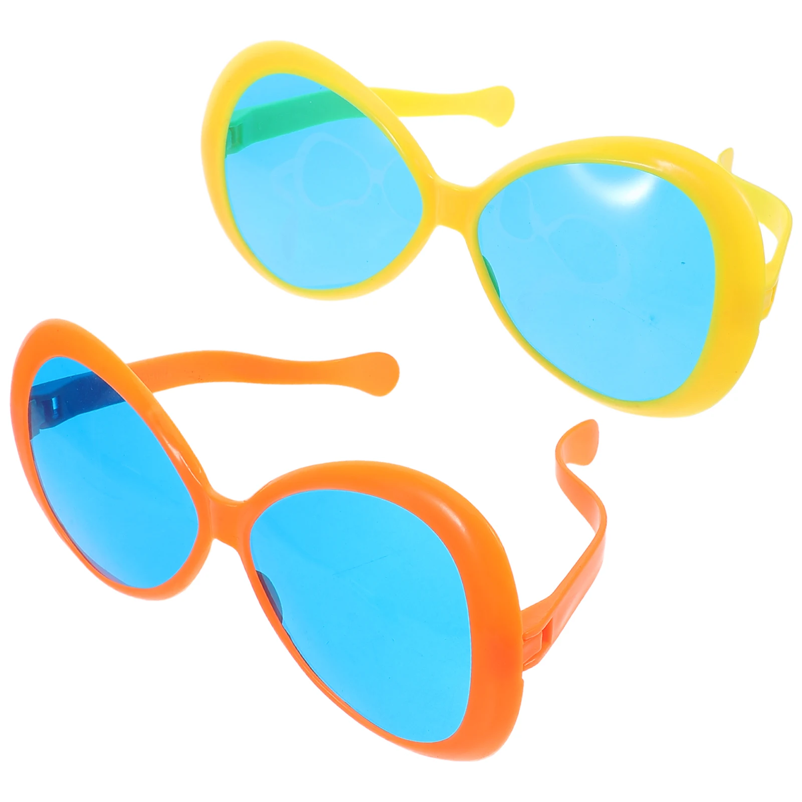 

2Pcs Oversized Glasses Hawaiian Theme Fun Sunglasses 10Inch Big Plastic Eyewear for Luau Party Pool Event Carnival Costume
