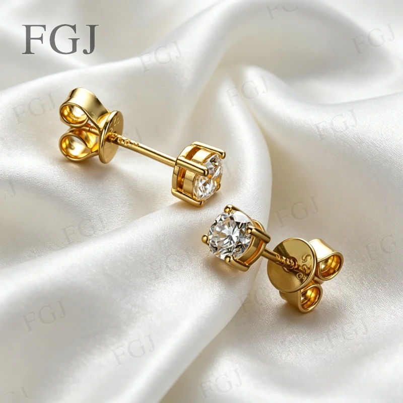 Lab Grown Diamond Earrings 0.2-0.4CT D Color With Certificate 925 Sterling Silver Studs Anniversary Gift Fine Jewelry for Women view 3