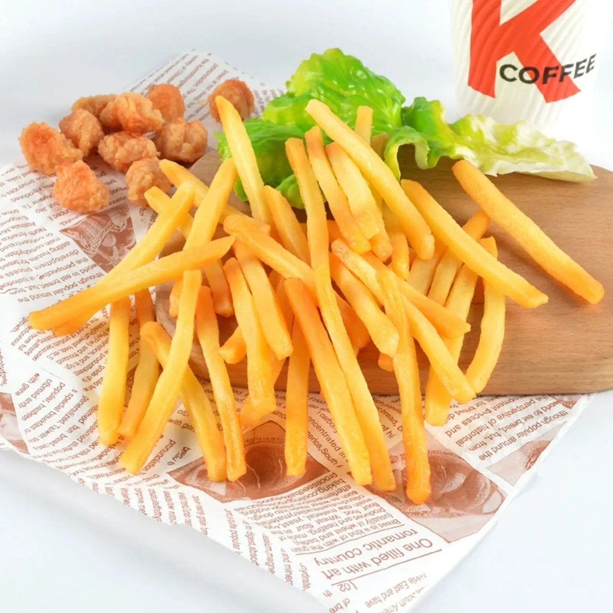 20/50 Stück künstliche Pommes-Frites aus PVC – realistische Kartoffelstreifen, Lebensmittel-Requisiten für Fotografie, Präsentation, Streich und TikTok-Videos – Detail 8