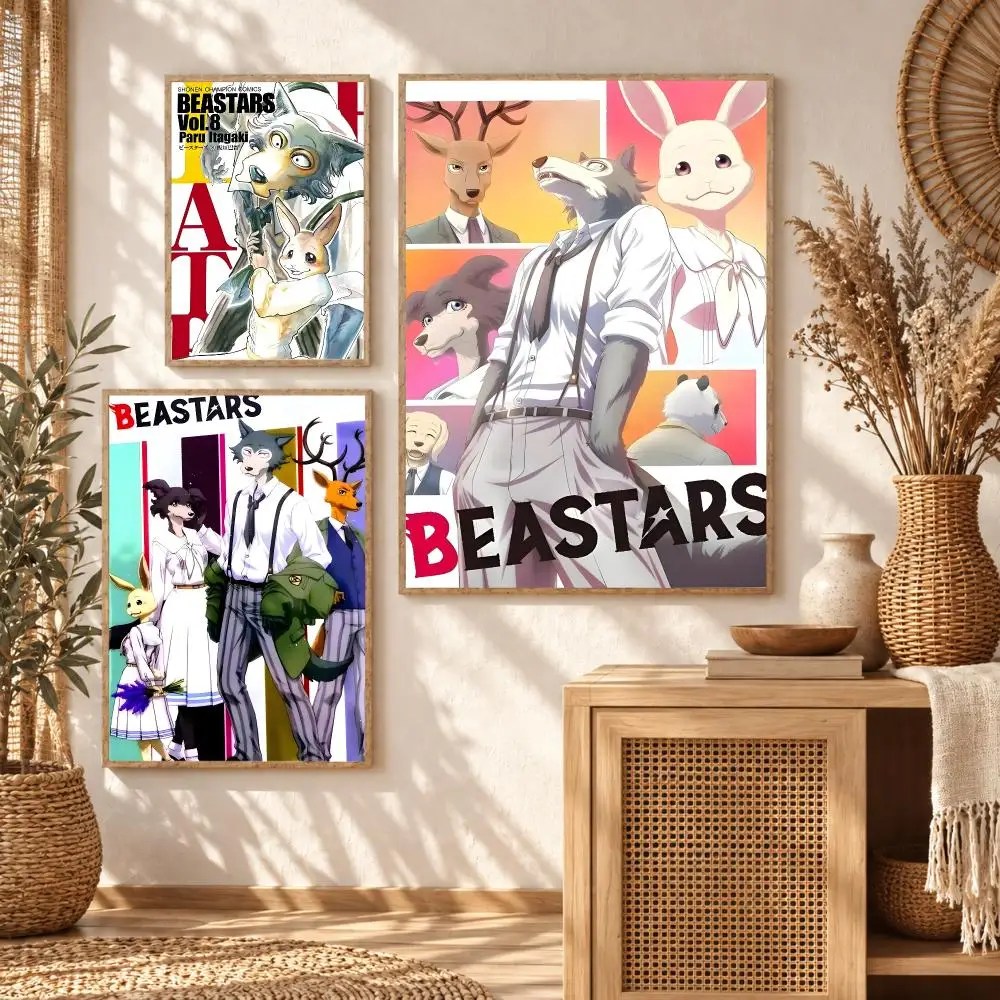 B-BEASTARS Cartoon Anime Poster Stickers Self-Adhesive Mural Wall Art Decals for Bedroom Living Room Home Painting Decor Gift