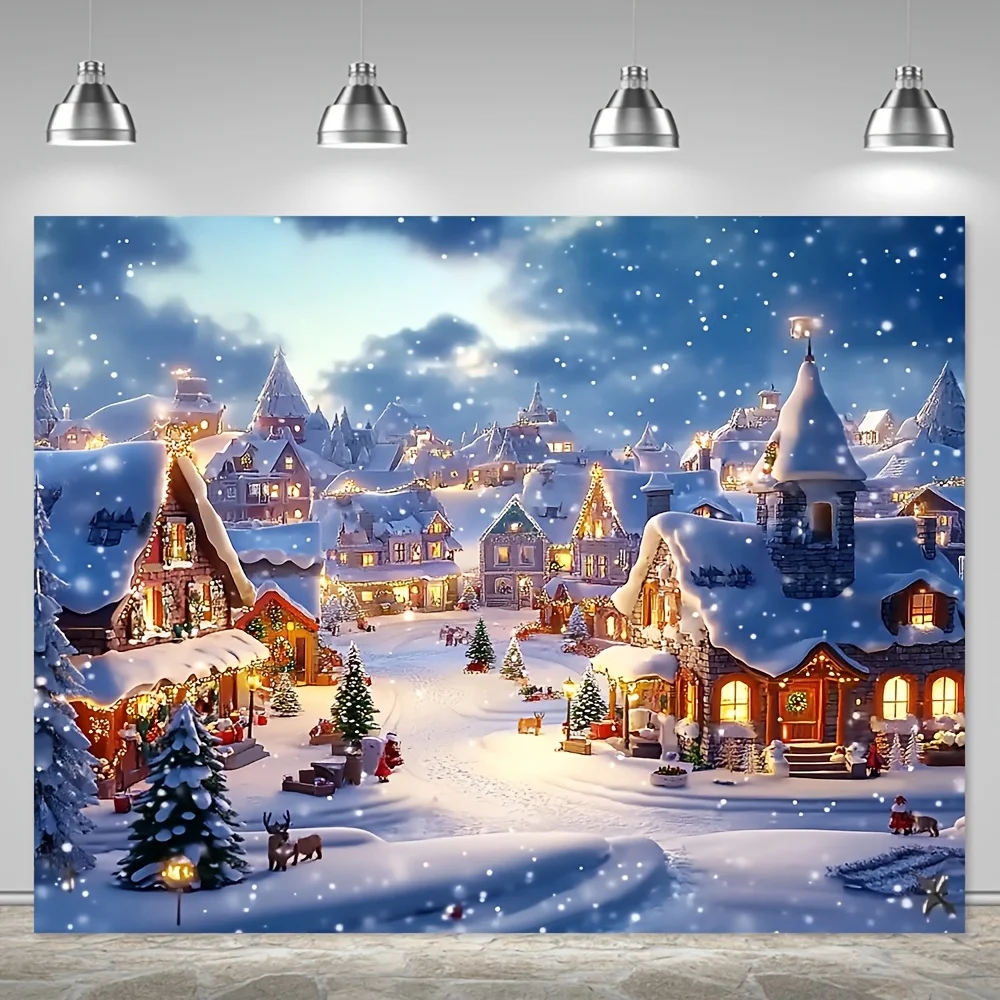 

VIKAMA Christmas Tapestry Farmhouse Christmas Party Backdrop, Suitable for Christmas, Holiday Celebrations, Weddings