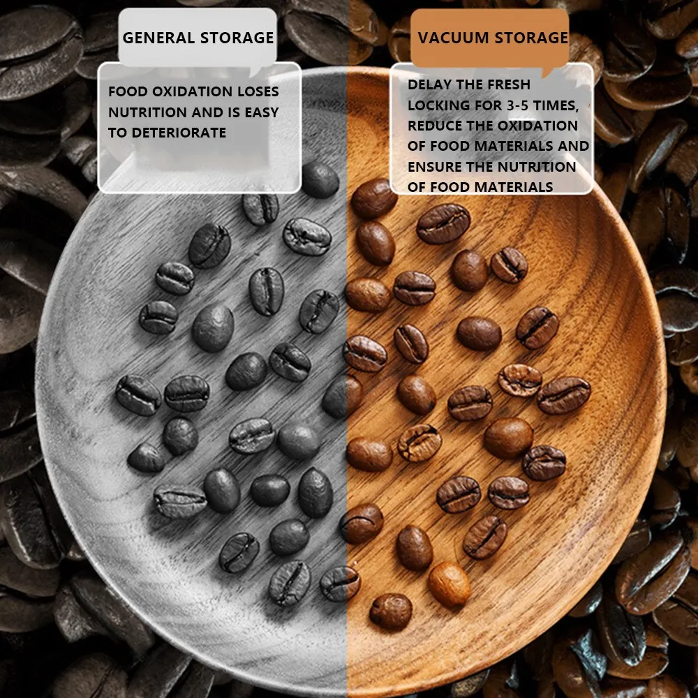 GOOD-Sealed Coffee Bean Storage Container Vacuum Cereal Tea Keep Fresh Canister Tank For Coffee Airtight Jar