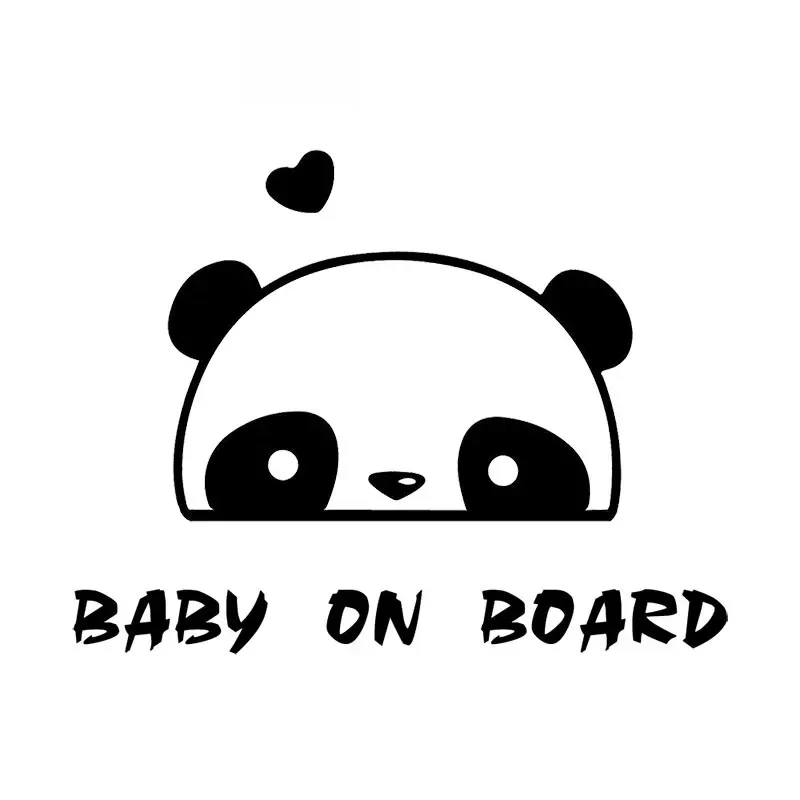 

Car Sticker PANDA LOVE Cute Cartoon PVC Decal Baby Car Warning Car Sticker Waterproof and Sunscreen Black/white,16cm*12cm