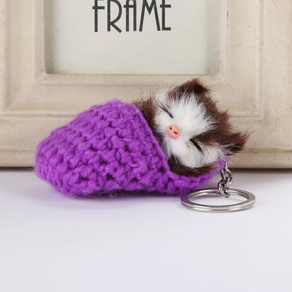 

Simulated Cat Slippers Interactive Realistic Kitten Cute Sleep Sleeping Ornament Purple Life Like Baby