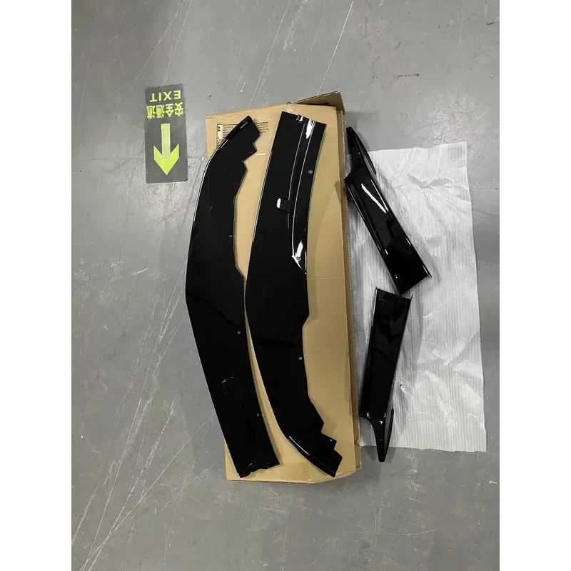 Front Bumper Sp  1 Series 2012 To 2014 F20 F21 Sport Style Canard Cover Trim Lip Spoiler Gloss Black Body Kit
