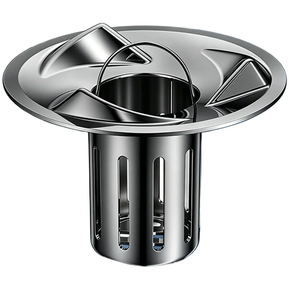 Floor Drain Strainer Featuring Spiral Flow Geometry for For vortex Drain Systems Using 304 Stainless Steel Material