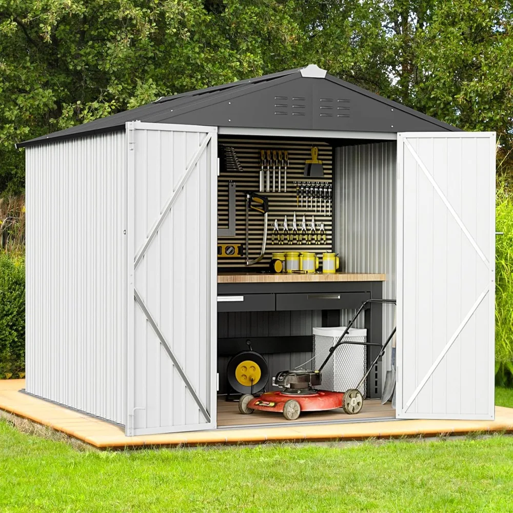 

Outdoor Storage Shed 6 x 4 ft. Utility Tool Shed Metal Storage Garden Shed with Door & Lock for Patio Storage, Garden Sheds