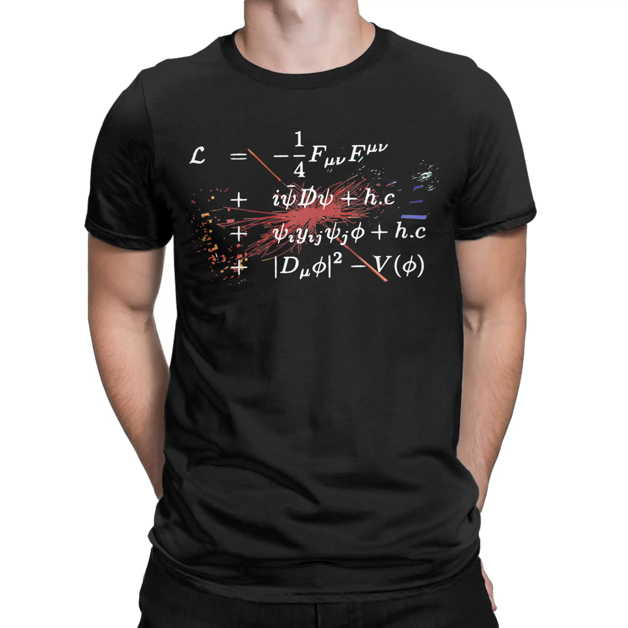 Theoretical Physics Equations Schrodinger T-Shirts for Men Cotton Tees Round Collar Short Sleeve T Shirts Printing Clothing