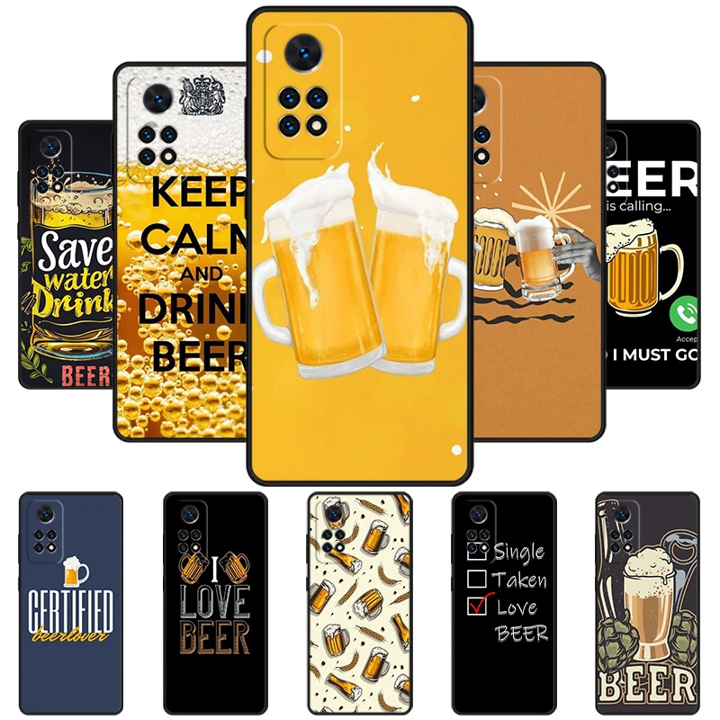 love Beers Alcohol Phone Case For Redmi Note 11 EPro 11S 10T 9S Promax 8 Pro Xiaomi Mi 11 12X 12S Ultra Cover