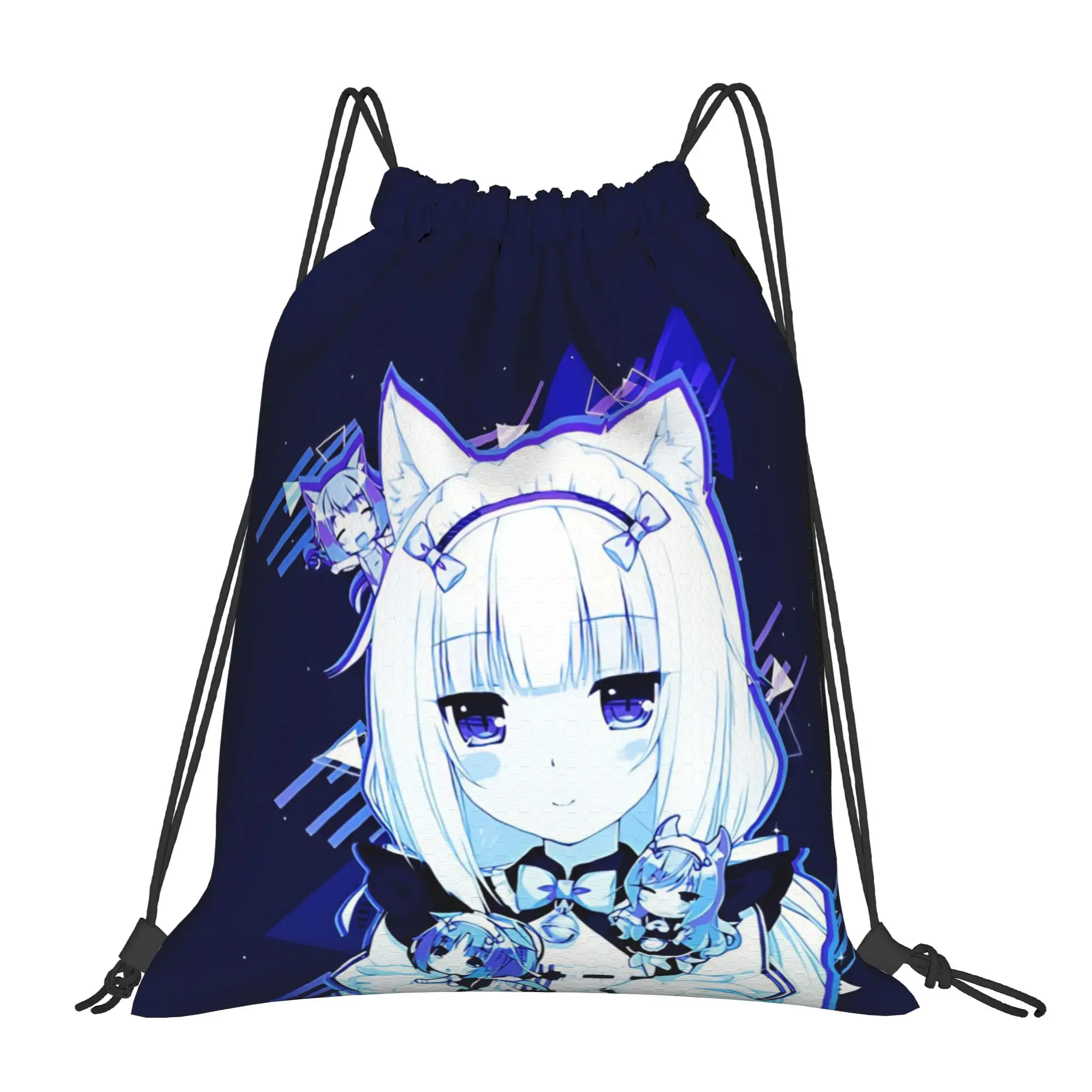 Nekopara sweet maid character  Portable Hiking Riding Gym Drawstring Storage Sporty Backpacks