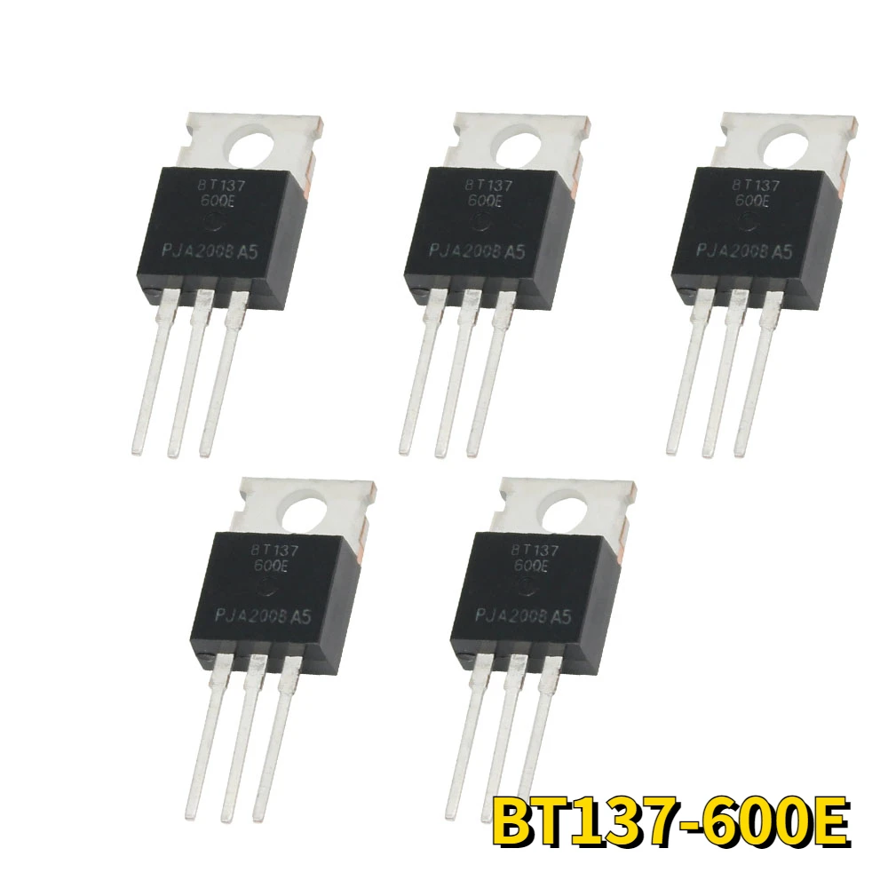 

5PCS Transistor BT137-600E BT137-600 BT137 TO-220 8A 600V Triacs Thyristor Electronic Component