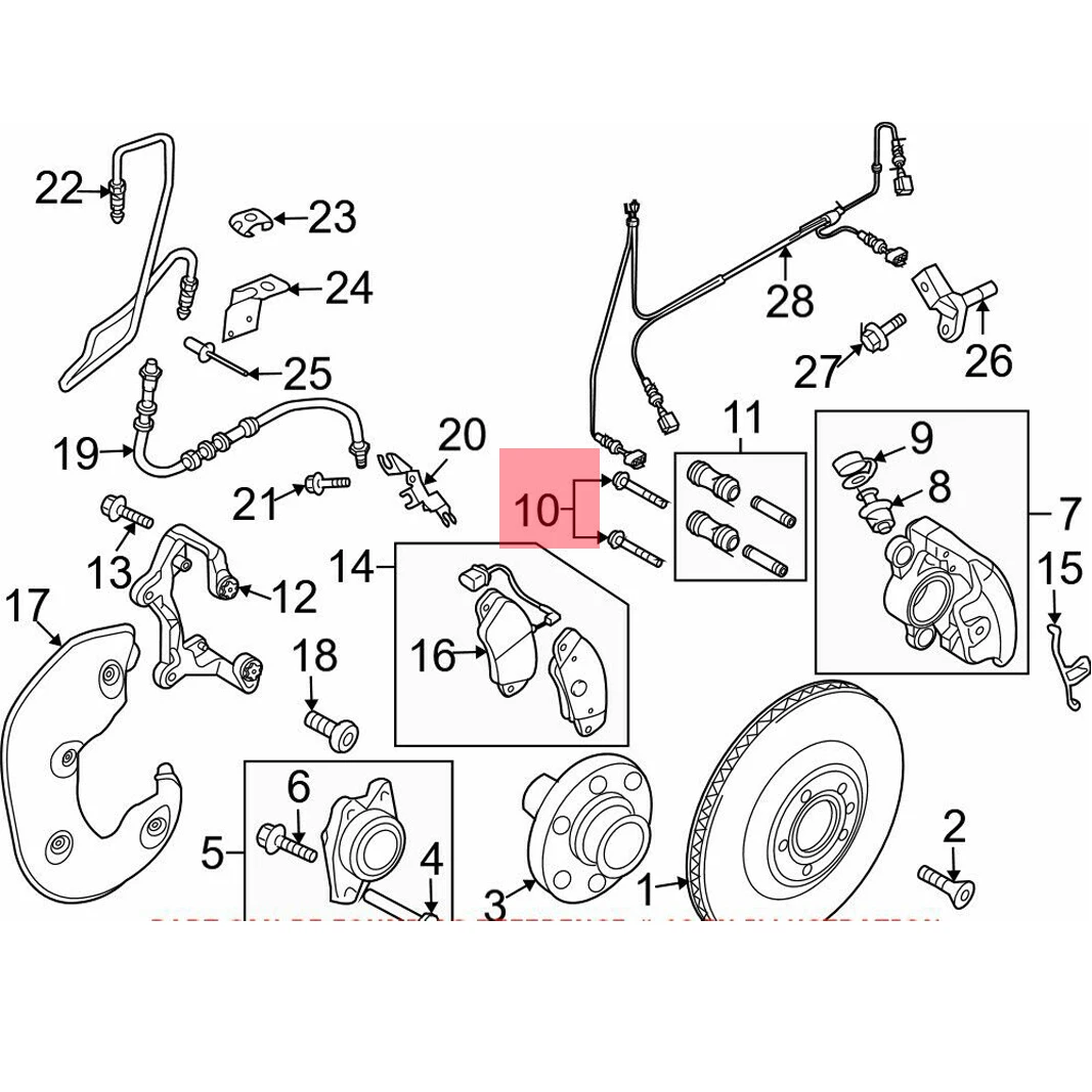 Disc Brake Caliper Bolt Kit for 8K0698135A Befestigungsteile Front cylinder screw FOR PHIDEON A4 A6 Q5 8K0 698 135 A 135A