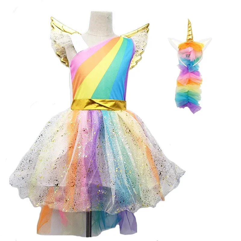 Prinses Meisjes Verjaardagsfeestje Tutu Jurk Kinderen Kerst Eenhoorn Kostuum Regenboog Baljurk Cartoon MN3