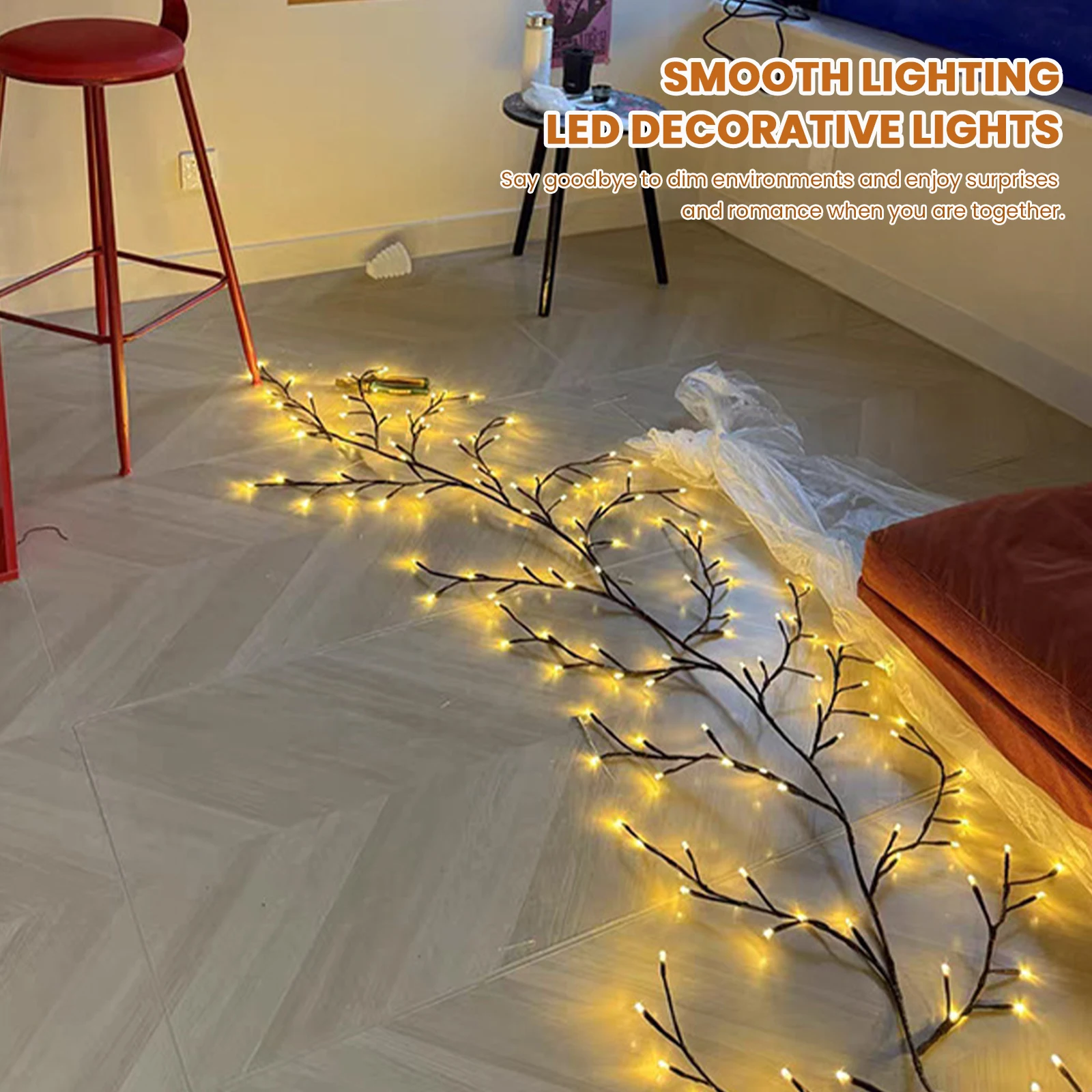 96 LED Willow Vine Lights Willow Vine Tree Branch Lights Enchanted Wall Decoration Vine Lights for Wall Christmas Home Decor