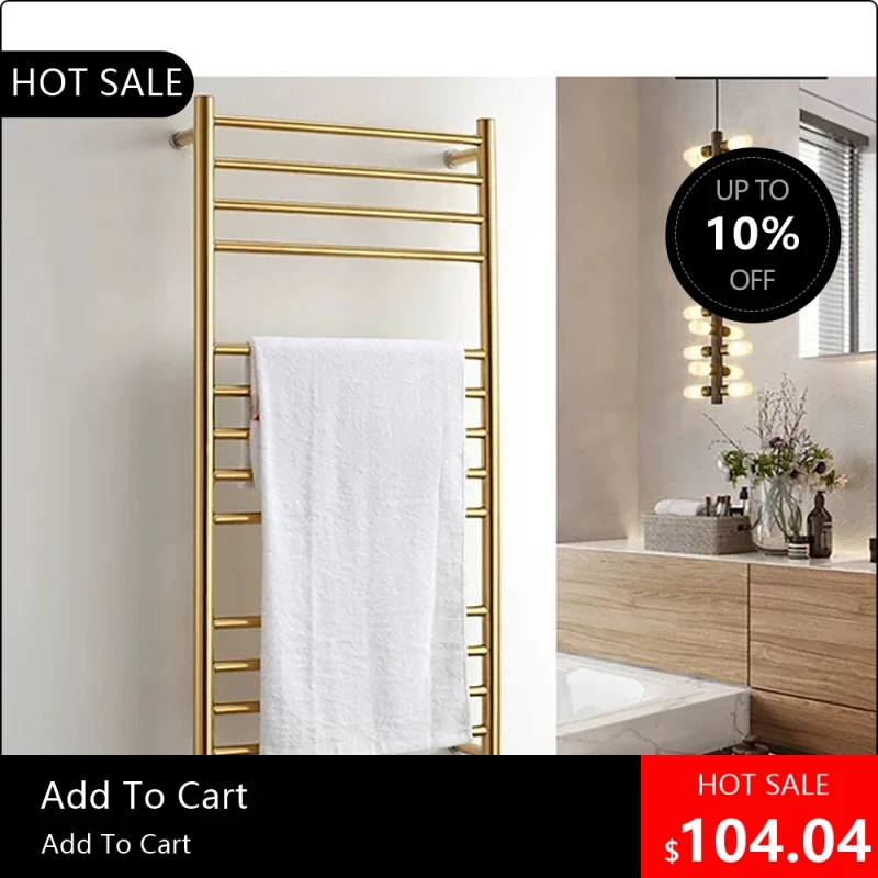 818003 Gold Fashion Wall Mounted Electric Towel Rack AC110-240V 162W Waterproof 304 Stainless Steel Towel Warmer fo