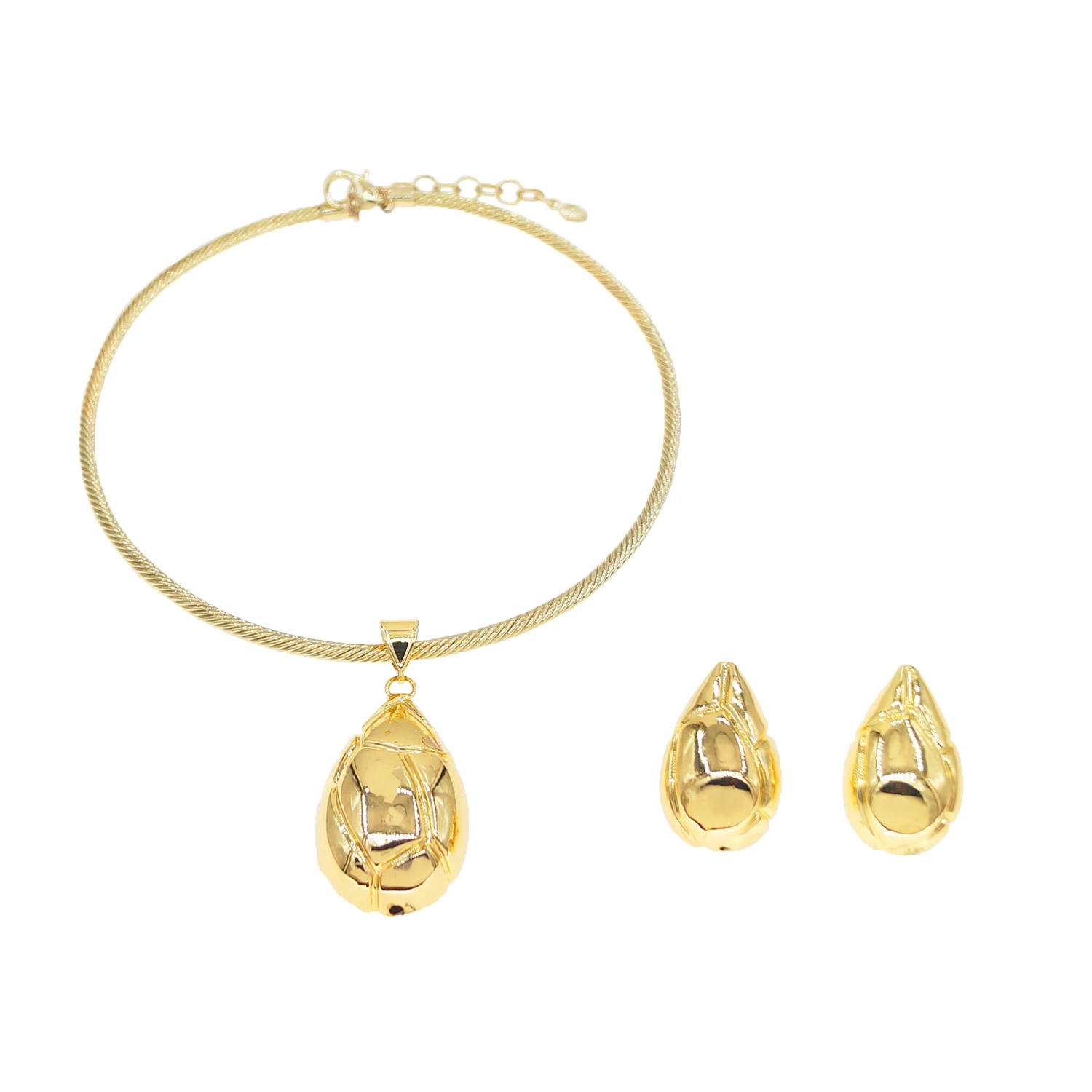 High-end fashion, gold-plated hollow jewelry two-piece set, African design, high-quality accessories, ladies' gathering party